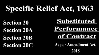 #section20specificreliefact #sra Section 20 Specific Relief Act, 1963|| SRA (Amendment, 2018)