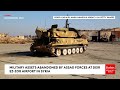 footage captures military assets abandoned by assad forces at deir ez zor airport in syria