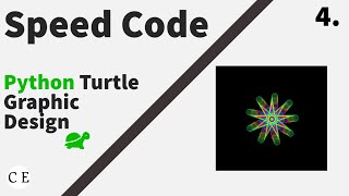 4. Python Turtle Graphic Design - Speed Code || 3D Flower Design