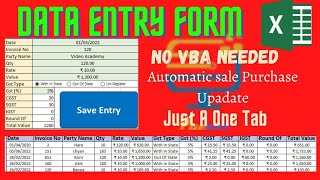 SUPER EASY Excel Data Entry Form (NO VBA)