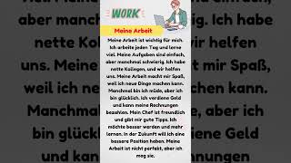 Meine Arbeit | Meine Arbeit im Detail:Beruf und Alltag IA1 A2 B1| #germanforbeginners#deutschlernen