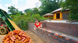 How To Build a Swimming Pool With Bricks & Cement, OFF GRID FARM Construction Guide | Nhất Bushcraft