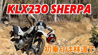 【KLX230 SHERPA】絶対転けられない戦い！新車のシェルパでキツめ林道行ってみた