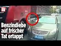 Dreister Dieb: Kraftstoff-Klau auf offener Straße | China