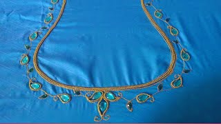 ನಾರ್ಮಲ್ ಮಿಷನ್ ಎಂಬ್ರಾಯ್ಡರಿ ಬ್ಲೌಸ್ ನೆಕ್ ಡಿಸೈನ್#normal machine embroidery blouse neck design#in Kannada