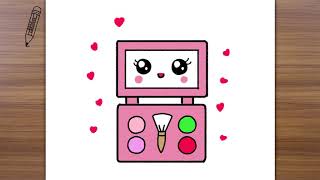 How to Draw Cute Makeup Kit, Easy Drawings