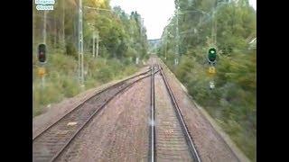 Sweden. KIL - CHARLOTTENBERG (2005) Train Driver's Cab View from TMY 105