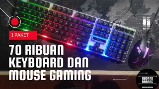 REVIEW- Paket Gaming Keyboard dan Mouse Gaming Murah 70 Ribuan| Keyboard RGB |