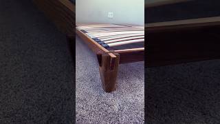 Castle joint bed frame made with oak and walnut #woodworking #handmade #noob