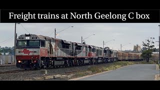 Freight trains at North Geelong C box 7/4/21