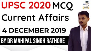4 December UPSC MCQ - Mission UPSC 2020 by Dr Mahipal Singh Rathore