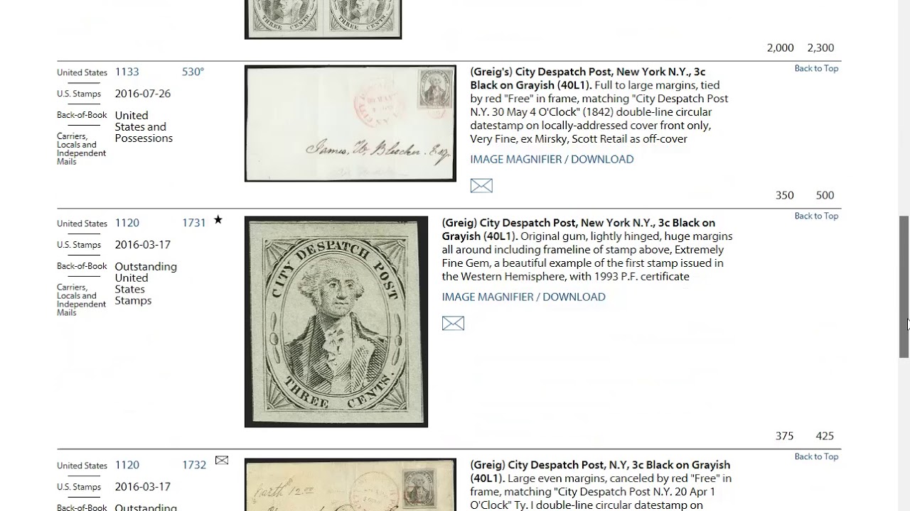 Stampauctionnetwork Using Extended Features To Search Part One Youtube