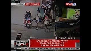 QRT: Lalaking 16-anyos, patay matapos barilin ng nakaalitang rider sa Tondo