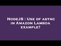 NodeJS : Use of async in Amazon Lambda example?