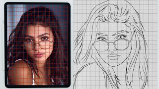 HOW TO DRAW OUTLINE OF FACE BY GRID METHOD | HOW TO DRAW PERFECT FACE OUTLINE