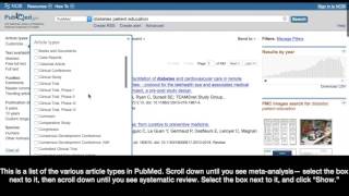 PubMed: Finding systematic reviews and meta-analyses