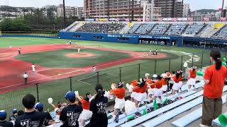 20230713夏大会3回戦 主将梅原 四球を選びチャンスをひろげる