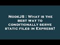 NodeJS : What is the best way to conditionally serve static files in Express?