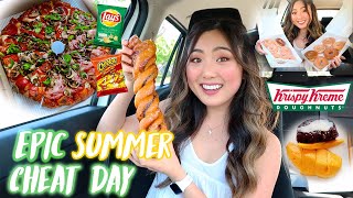 EPIC SUMMER CHEAT DAY | Eating Everything I Want (donuts, pizza, thai food, snacks)