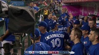 TOR@LAA: Encarnacion scores Bautista with a sac fly