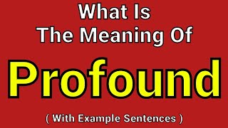 Meaning Of Profound | Profound | English Vocabulary | Most Common Words in English