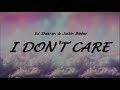 Download Ed Sheeran Justin Bieber I Dont Care mp3