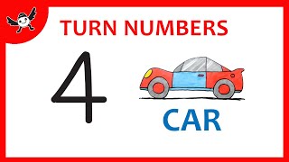 How To Draw a CAR Using Number 4 – Very Easy and Fun Doodle Art ✔