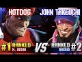 SF6 ▰ HOTDOG29 (#1 Ranked M.Bison) vs JOHN TAKEUCHI (#2 Ranked Rashid) ▰ High Level Gameplay