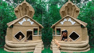 Rescue Newborn Puppies Dog Family Build A Giant 5 Head King Cobra House