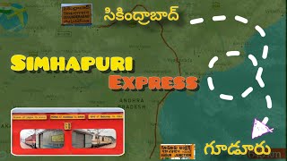 12710-Simhapuri Express | secunderabad to gudur train route #simhapuriexpress