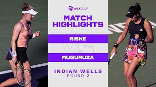 Alison Riske vs. Garbiñe Muguruza | 2022 Indian Wells Round 2 | WTA Match Highlights