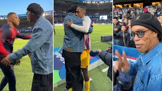 Legend Ronaldinho Meets With Mbappe and Other Players in PSG vs Barcelona Match in UCL
