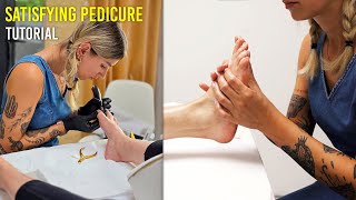 Satisfying Pedicure and Relaxing Foot Massage Tutorial