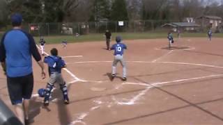 Tallapoosa Rec lead-off hitter safe at home 3-24-18