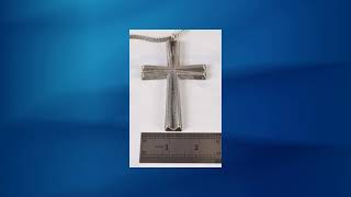 c.1940 Handmade Sterling Silver 925 Large Cross Crucifix Pendant 30\