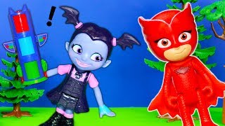 Vampirina Hides and Plays with the PJ Masks Transforming Towers