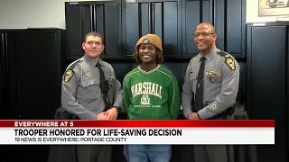 Ohio State Highway Patrol trooper receives award for saving teenager’s life