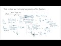 Finding vertical and horizontal asymptotes using limits