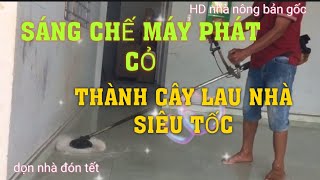 Chế máy phát cỏ thành cây lau nhà#turn a lawn generator into a mop#độcâylaunhà