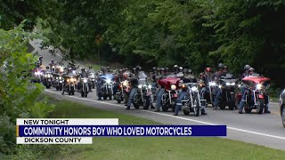 Community honors boy killed in Waverly flooding by having motorcycle parade