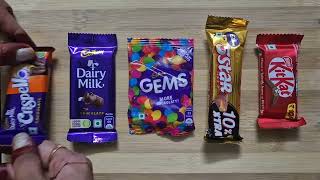 Cadbury Dairymilk vs Crispello vs Gems vs 5 Star vs Nestle KitKat ASMR 🍫