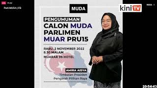 LIVE: Muda umum calon parlimen Muar untuk PRU15