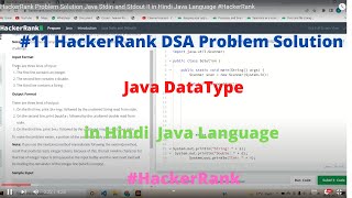 #11 HackerRank Java DataType DSA Problem Solution in Hindi in Java #HackerRank