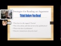 Reading and Evaluating Arguments