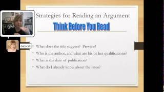 Reading and Evaluating Arguments