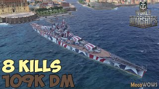 World of WarShips | Alsace | 8 KILLS | 109K Damage - Replay Gameplay 4K 60 fps