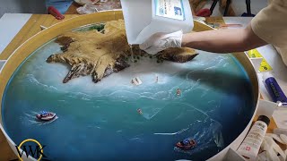 How to make an OCEAN TABLE with Epoxy and Wood - Amazing table of ocean epoxy – Epoxy Resin art