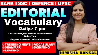 23 December 2024 The Hindu editorial vocabulary by Nimisha mam | English | vocabulary  #ssc #banking