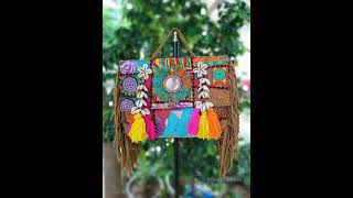 Assorted Banjara embroidery patch work handmade fridges sling bags 12*9 inc1455₹