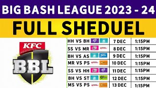 Big Bash League 2023-24 Sheduel : BBL 2023-24 Full Sheduel